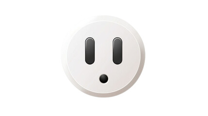 Electric Outlet Icon: A close-up view of a minimalist electric outlet, simple and iconic design, ideal for use in various media and applications. 