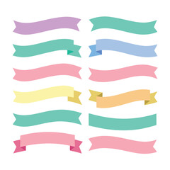 Variety of Cute Soft Colorful Ribbon Set Vector