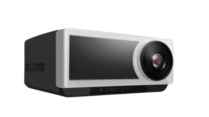 Home Theater Projector: Capturing the essence of modern home entertainment. A sleek, high-definition projector ready to transform any room into a cinema.