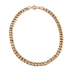 Fototapeta premium Luxury gold chain with lobster clasp and polished look isolated on transparent background
