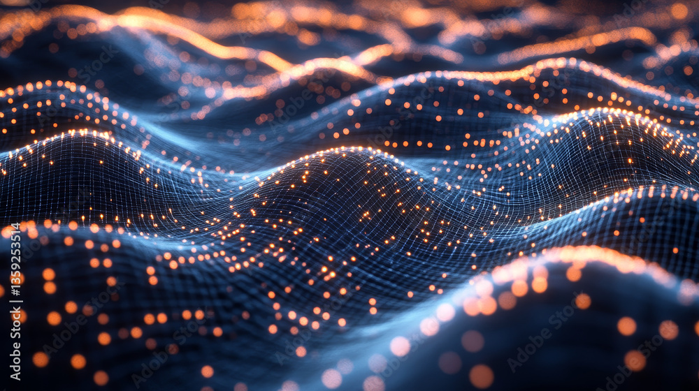 Poster big data concept. neural networks and artificial intelligence 3d illustration. abstract technologica