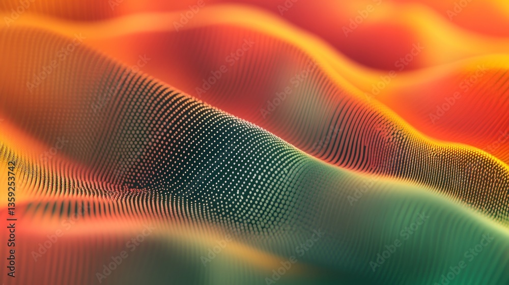 Poster abstract render shows flowing lines and dot structures in color gradients