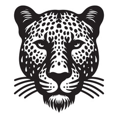 Majestic leopard head vector illustration wild animal predator
