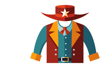 Creative carnival cowboy costume with hat