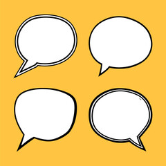 Colorful speech bubble illustration set vector