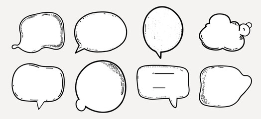 Fototapeta premium Colorful speech bubble illustration set vector