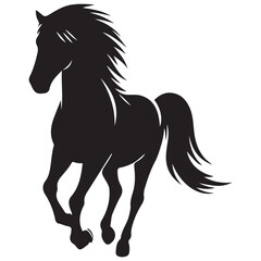 Majestic Black Stallion Illustration Vector Image for T Shirt Printing