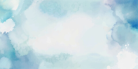 A Serene and Tranquil Watercolor Painting Depicting a Soft Light Blue Sky with Wispy Clouds Gently Drifting by, Perfect for Evoking Calmness, Relaxation, and Peacefulness in Any Space.
