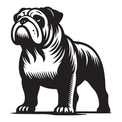 Cute Bulldog Silhouette Illustration for Pet Lovers and Design Projects