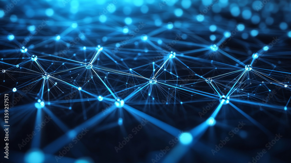 Poster artificial intelligence and wireless technology. global digital network. internet data security. 3d 