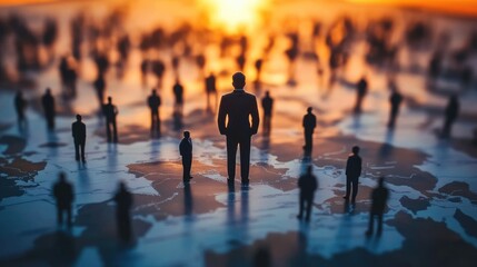 Global Leadership: A Vision of Unity and Progress at Sunset