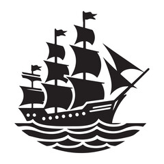 Antique Sailing Ship Vector Art for Nautical Themed Designs
