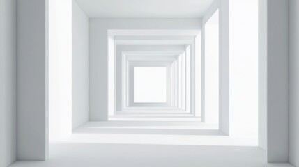 Fototapeta premium infinite white corridor architecture background