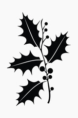 Minimalist black silhouette plant vector