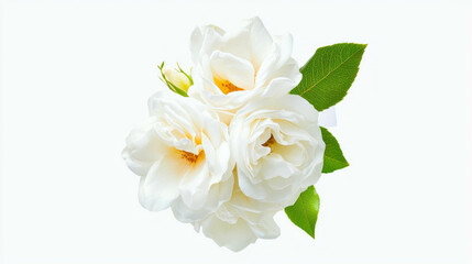 Elegant bridal bouquet with realistic white garden roses for wedding celebrations