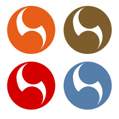 カラー家紋：右二つ巴（透過可)