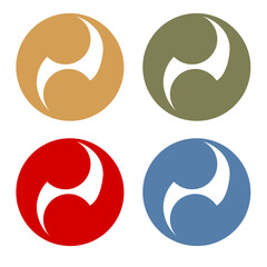 カラー家紋：左二つ巴（透過可)