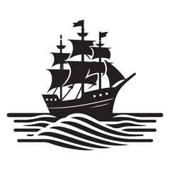 Vintage sailing ship vector image for adventurous maritime exploration