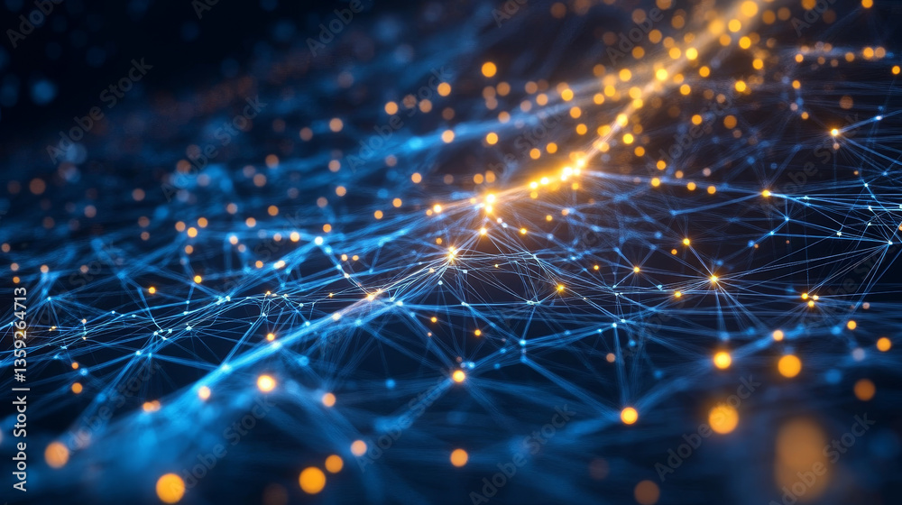 Poster quantum computer. global network technology blockchain. digital world of future. 3d illustration bac