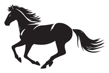 Galloping Horse Silhouette Vector Illustration for Equestrian Design Projects