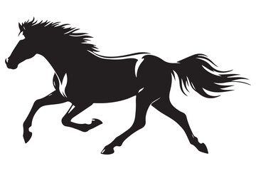Elegant Horse Silhouette Vector Illustration Graceful Running Equestrian Art