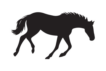 Prancing Horse Silhouette Vector Design for Wild Animal Illustration