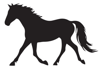 Dynamic Silhouette Horse Galloping Vector Art Design Illustration
