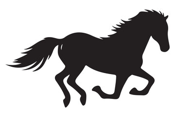 Fast Silhouette Horse Running Vector Image for Creative Project