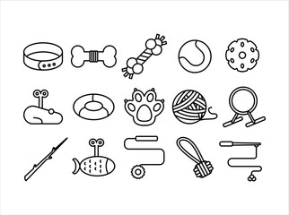 Pet Toys Icon Set