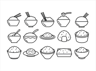 Rice Food Icon Set