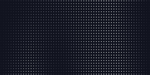 Dotted gradient vector illustration, white and black halftone background, horizontal seamless dotted lines, monochrome dots texture backdrop, retro effect. modern