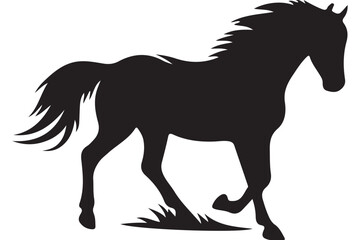Galloping horse silhouette illustration vector art graphic design image