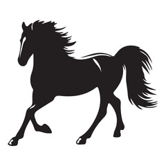 Powerful stallion silhouette illustration vector art graphic design image