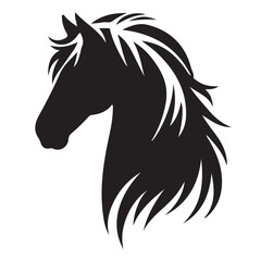 Elegant Horse Head Silhouette Vector Illustration for Equine Enthusiasts