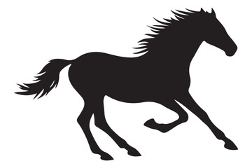 Galloping Horse Silhouette Vector Art Capturing Dynamic Movement and Power