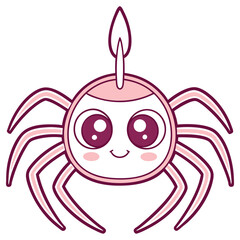 Cute Smiling Cartoon Character with Round Body, Big Eyes and Thin Legs