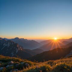 Obraz premium sunrise in the mountains
