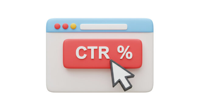 Isolated CTR Click Through Rate Concept with Arrow Pointing