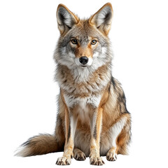 Fototapeta premium a coyote isolated on white background.