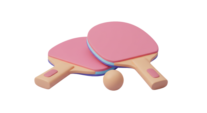 Isolated Table Tennis Rackets and Ball