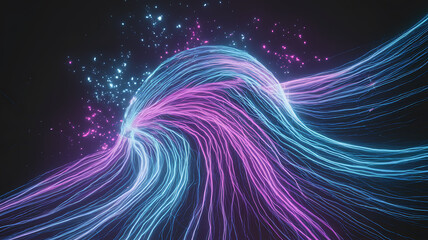 abstract Digital Wave background,Interconnected Hexagonal Grid with Radiant Blue and Violet Glow, tech background, technology backround copy space, copy space background	