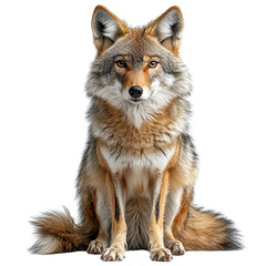 Fototapeta premium a coyote isolated on white background.
