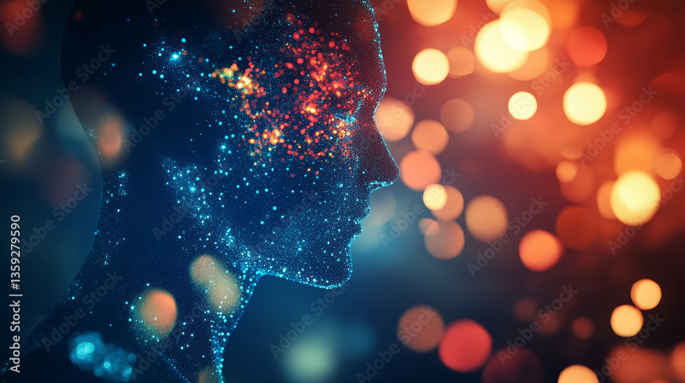 Poster artificial neural network. big data concept. artificial intelligence in the technology of the future