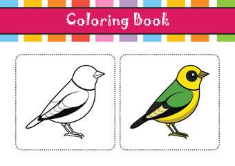  Vibrant Black-throated Green Warbler Detailed Illustration