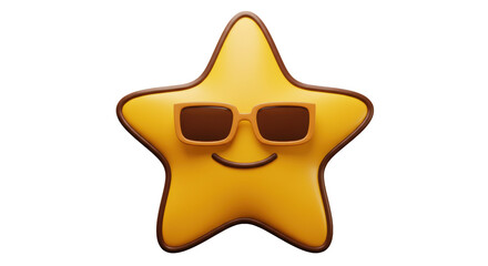 Obraz premium Isolated Star with Sunglasses Symbolizing Coolness and Style