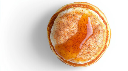 Obraz premium Delicious pear and ricotta pancakes with honey drizzle for a gourmet breakfast experience