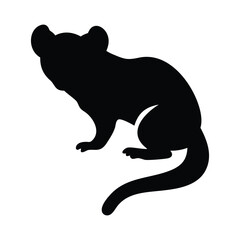 Silhouette of a rodent, vector illustration isolated on white background.