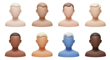 Isolated Diverse Set of Faceless Avatars