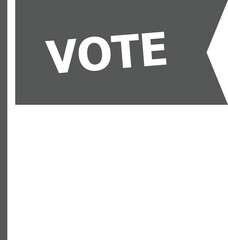 flag with a voting sign. flag election vector icon. Voter flag with a voting sign or ink pointing vote design