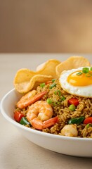 Nasi Goreng or Fried Rice photo with professional advertising quality looks very delicious and attractive